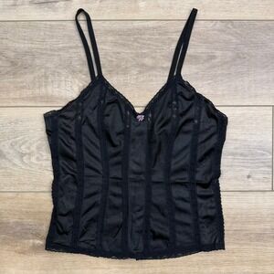Vintage Y2K 90s‎ Black Cami Top Lace Coquette Sleeveless Whimsygoth